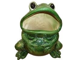 Amazon.co.jp: 陶器製置物/カエルの傘立て/蛙/傘置き/緑蛙 グリーン
